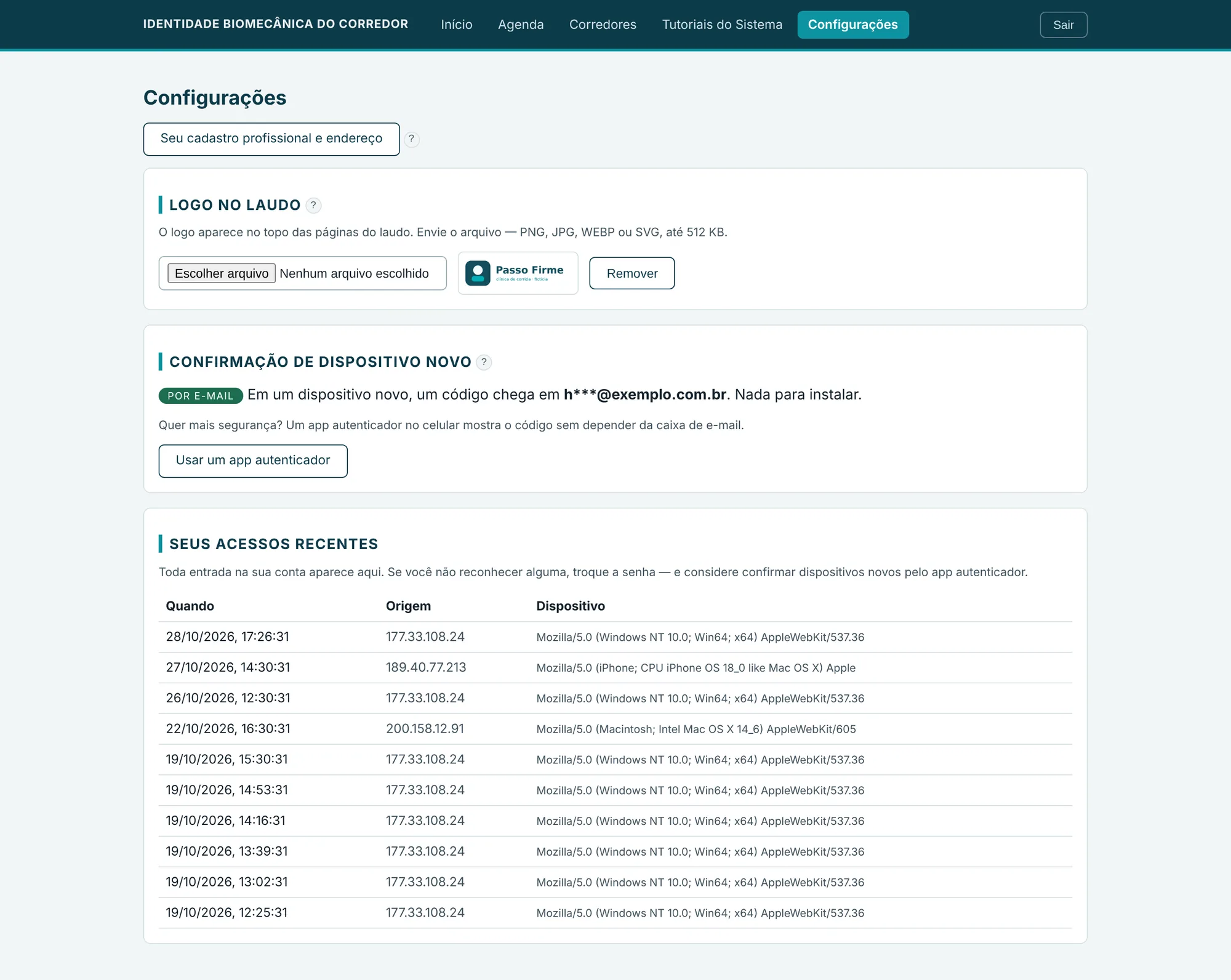 Configurações inteira